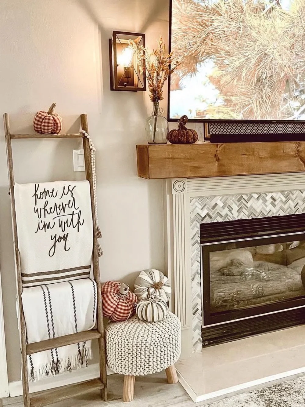 Blanket “home is wherever I’m with you” cream color